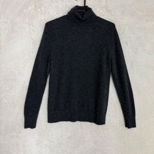 Quince Mongolian Cashmere Turtleneck Sweater Heather Charcoal Gray Small Luxury